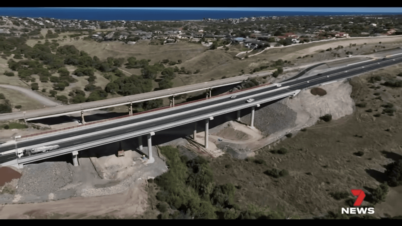 Main South Road bridge over Pedler Creek aerial