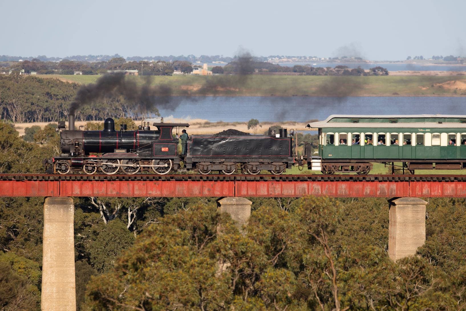 Timber rail viaduct from elevation
